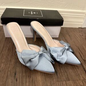 Light Blue David’s Bridal Bow Tie Heels